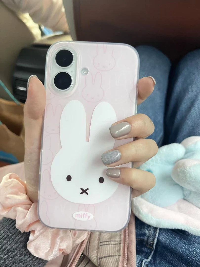 少女粉米菲兔适用苹果16/15promax手机壳iPhone12防