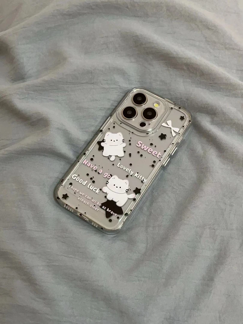 幸运猫适用于苹果14手机壳iPhone15透明11大孔13软12颜值78p爆款