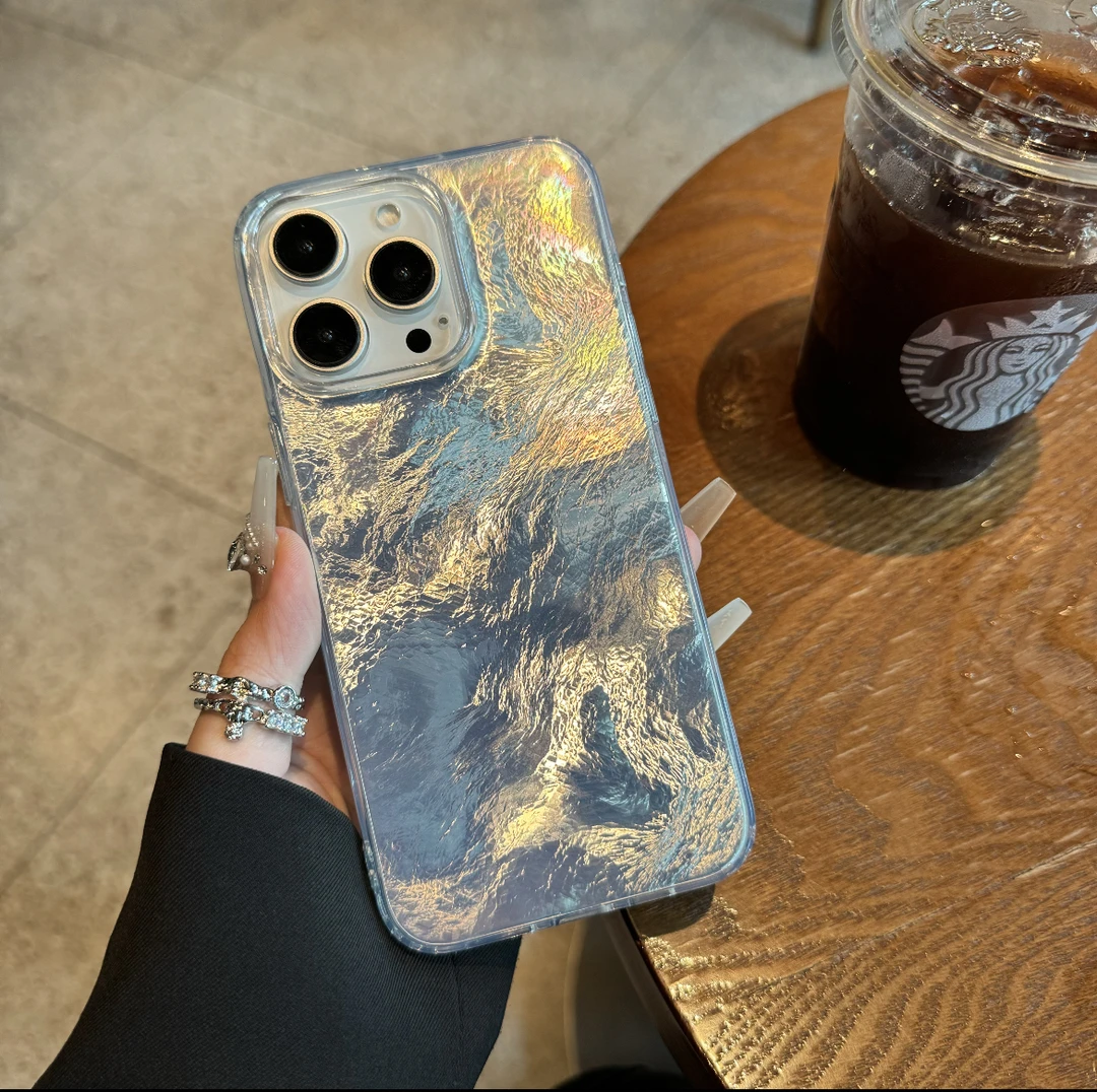 光辉冰川蓝适用苹果15/14promax手机壳iPhone13软12防摔11简7爆8p