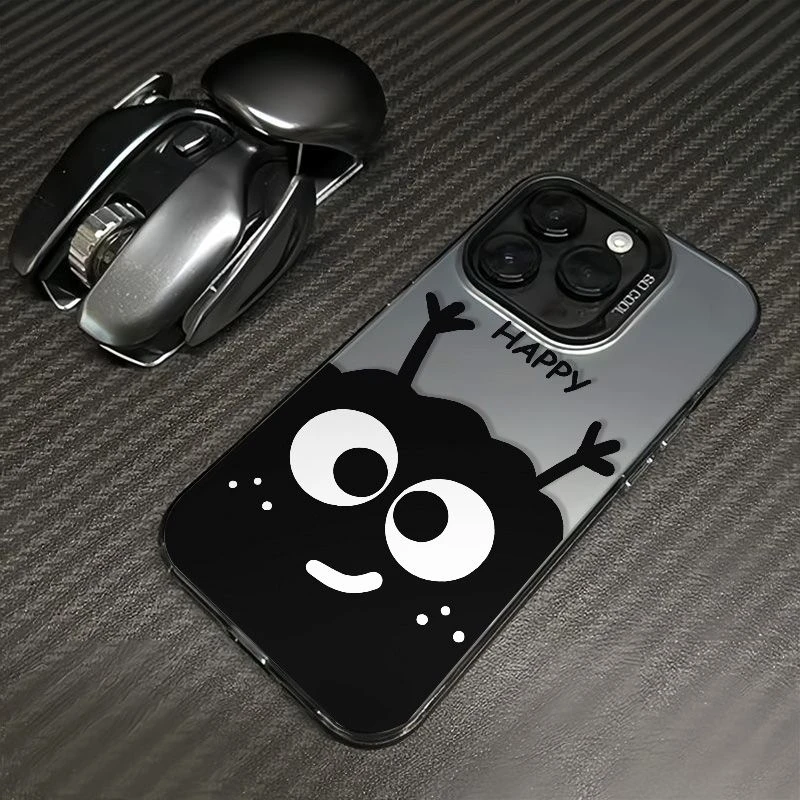 可爱煤球苹果15手机壳14promax苹果手机壳iPhone13硬壳12防摔11