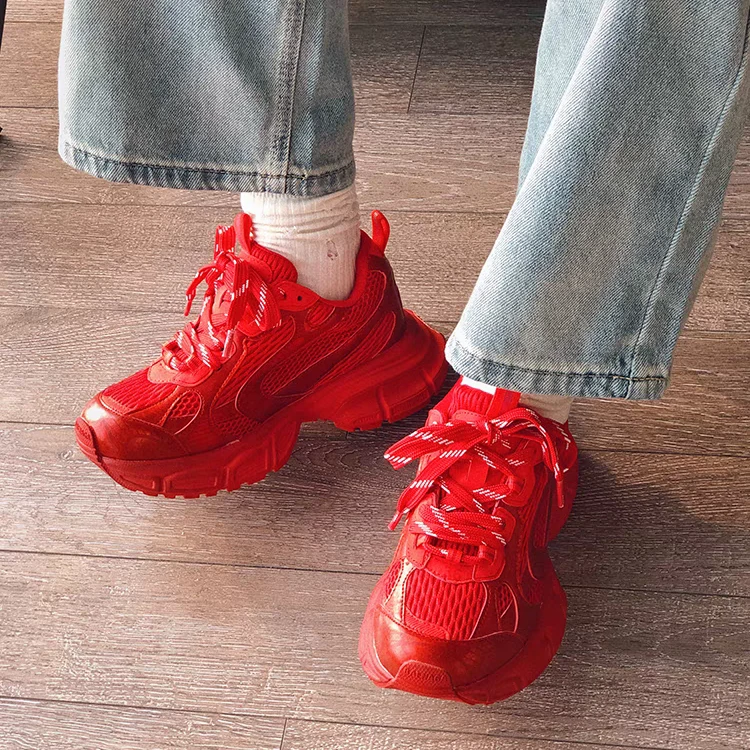 5869-8（加绒）超火厚底复古夏季休闲运动鞋ins女时髦透气老爹鞋潮