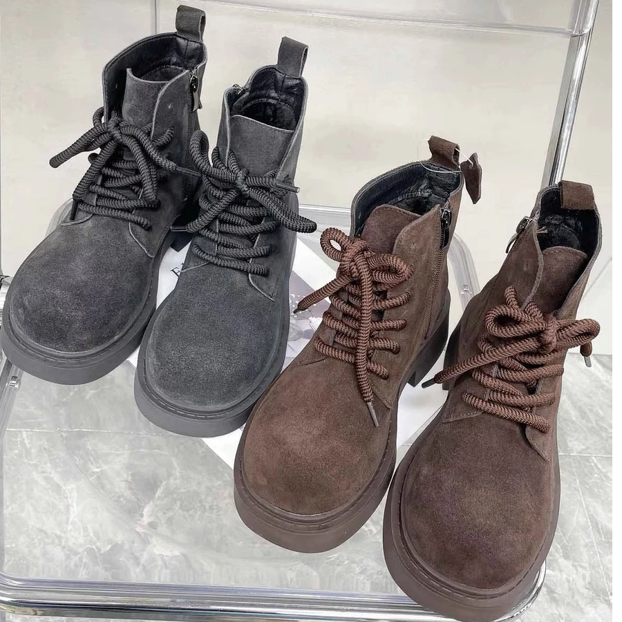 212-2（磨毛） 欧洲站马丁靴女复古英伦风短靴