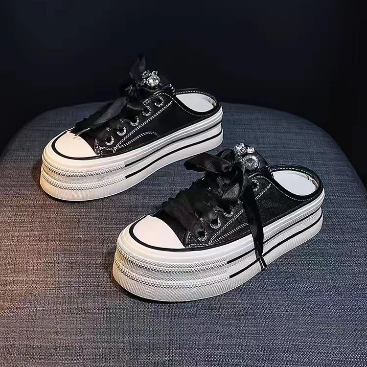 777-62超火半拖鞋女外穿新款厚底内增高包头拖鞋高级感百搭一脚蹬