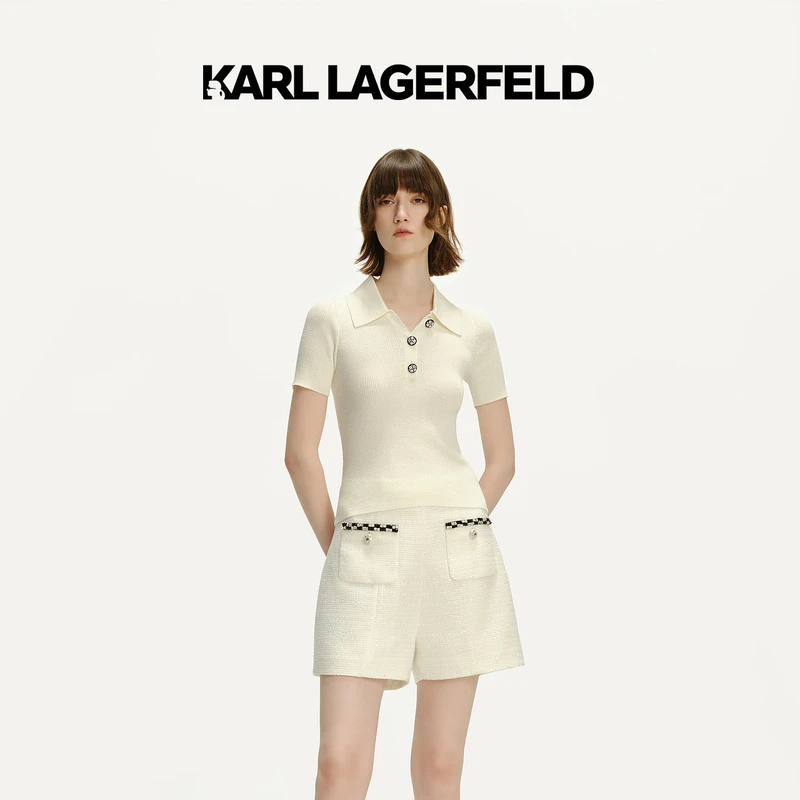KARL LAGERFELD卡尔拉格斐24夏季新款短袖针织上衣241L20