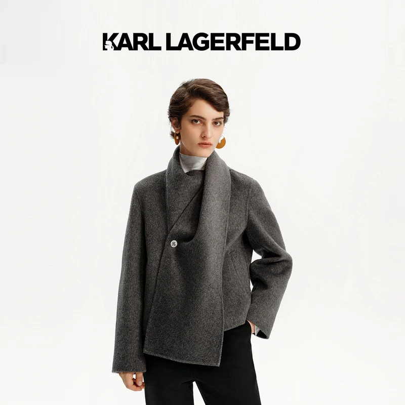 KARL LAGERFELD卡尔老佛爷2024冬季新款灰色短外套老佛爷246L1505