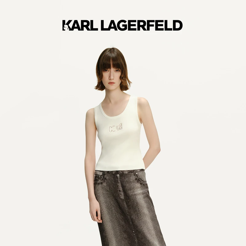 KARL LAGERFELD卡尔拉格斐24夏新款刺绣背心老佛爷241L15