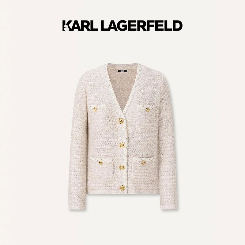 KARL LAGERFELD卡尔拉格斐早春新款花边针织开衫E41W2020