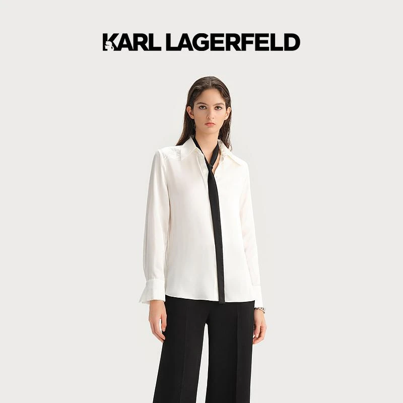 KARL LAGERFELD卡尔拉格斐2023秋季新款白衬衫236L1607