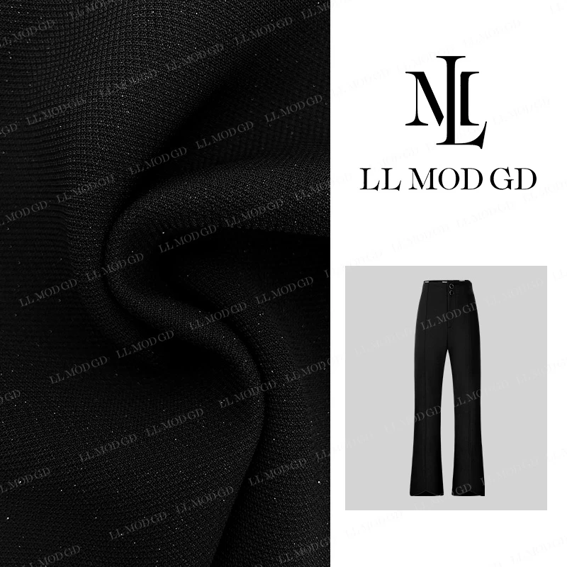 LL·MOD·GD【苏苏】显高微喇叭裤修身百搭时尚高腰休闲裤YL-252334