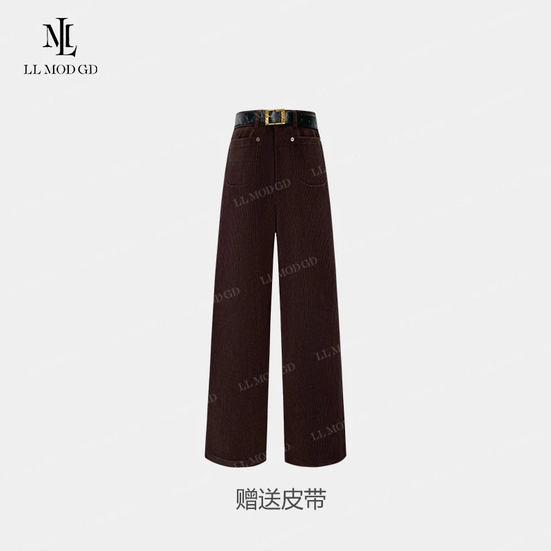 LL·MOD·GD【苏苏】秋冬简约休闲裤时尚高腰百搭直筒裤女YL-253432