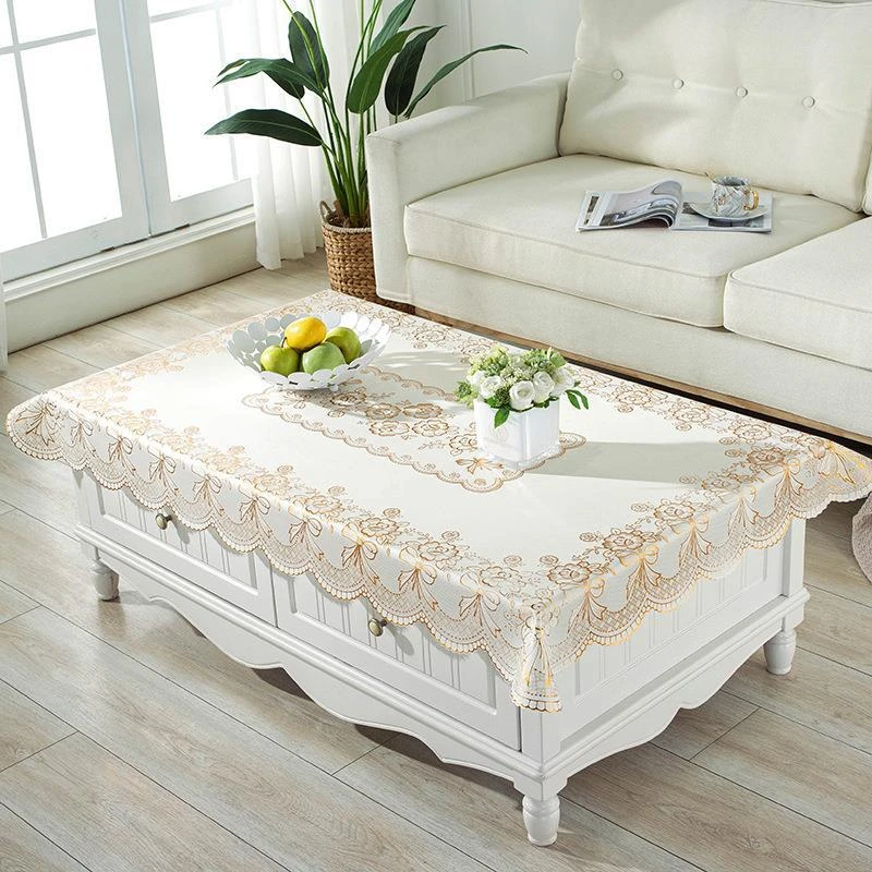 【尺寸140*90】轻奢复古烫金花纹桌布 PVC防水耐烫防油免洗餐桌垫