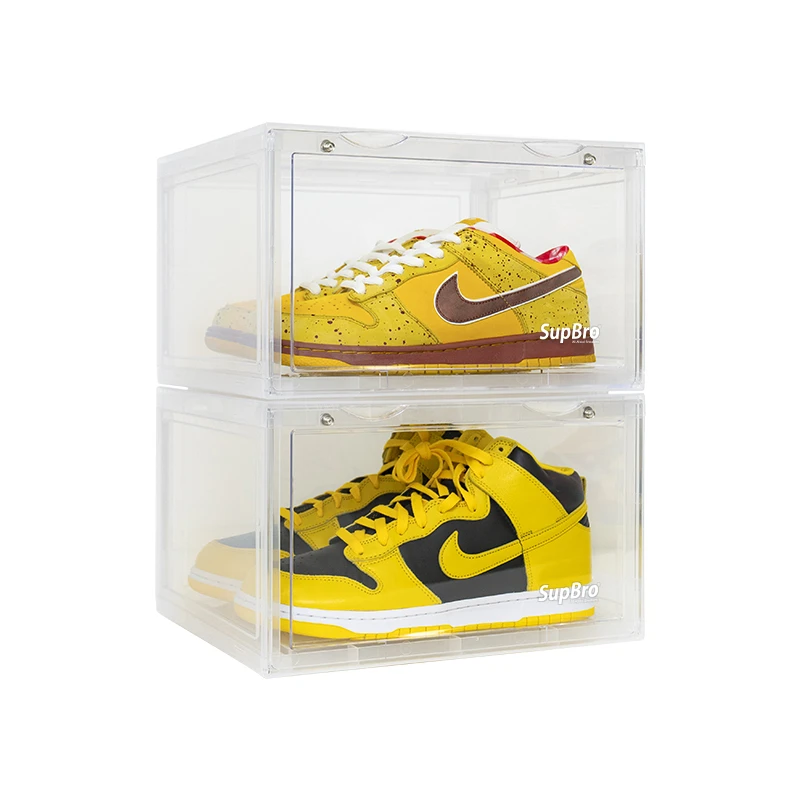SupBro侧开鞋盒透明球鞋展示收纳盒家用防尘磁吸网红鞋墙新版LOGO