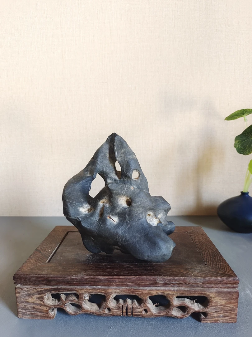 太湖石墨石盆景石附石鱼缸石造景，实物以直播间为准