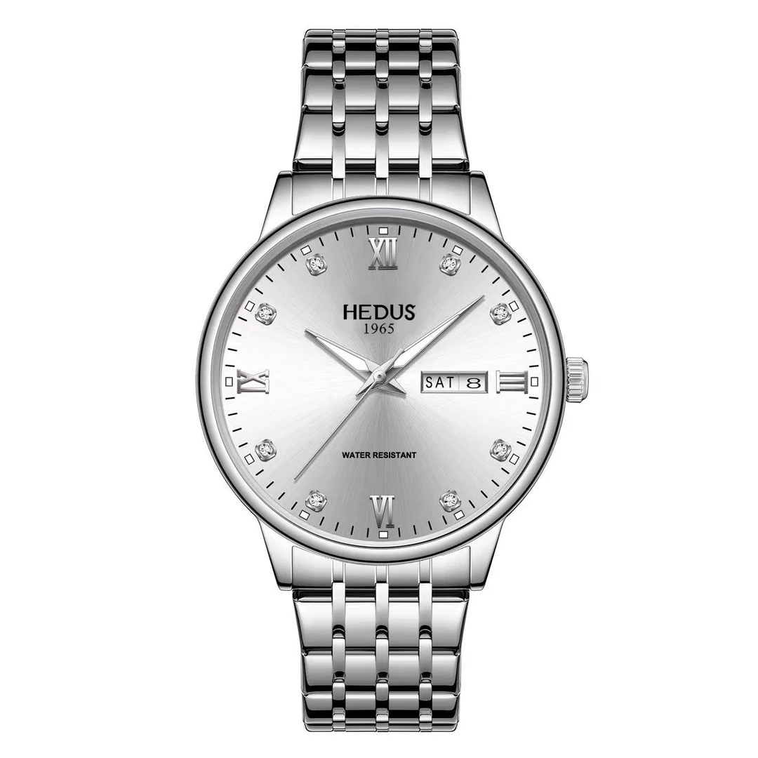 【01】亨达时/HEDUS 防水简约双日历 雪域星穹系列男款腕表-夏