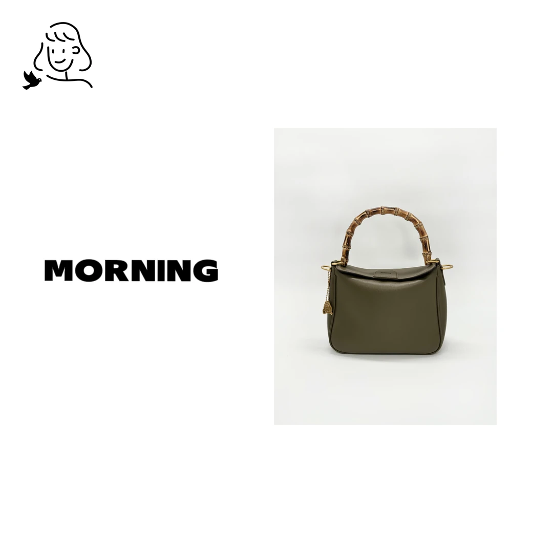 早安日记morning小众时尚女士气质单肩斜挎竹节包 62133