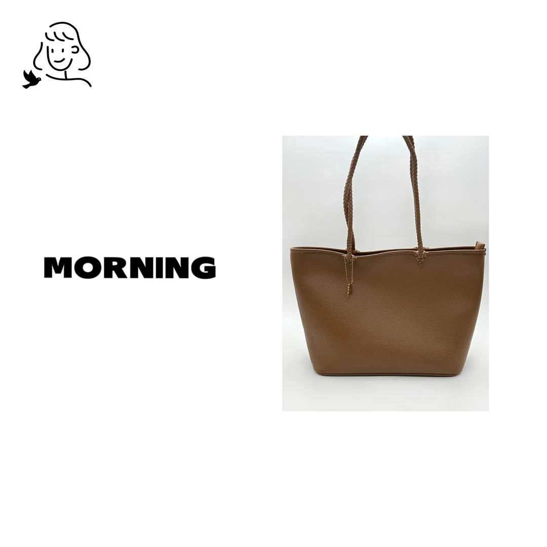 早安日记morning小众时尚女士气质复古横款单肩大容量托特 2122