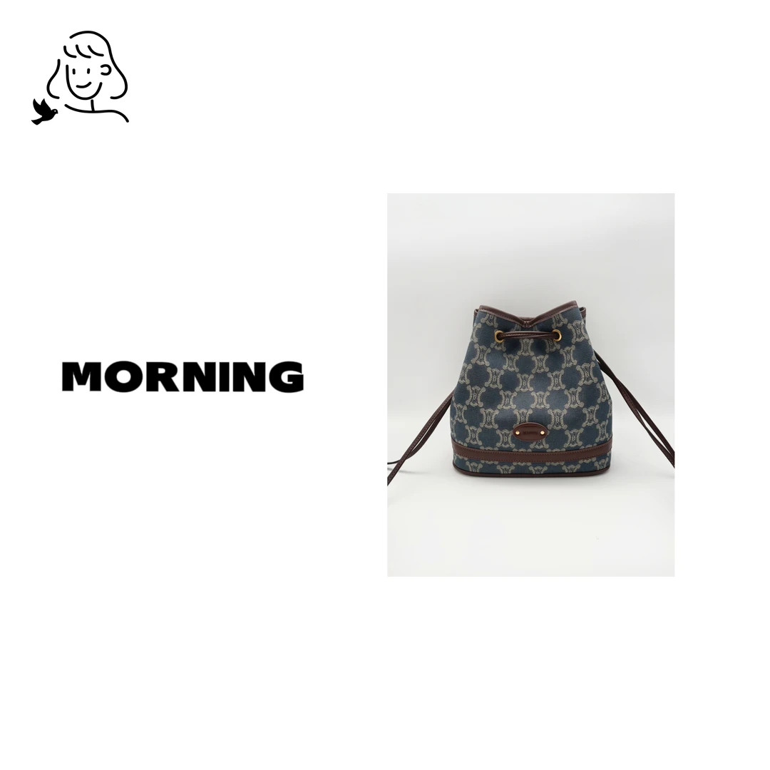 早安日记morning小众时尚女士气质复古质感斜挎织布水桶 2141
