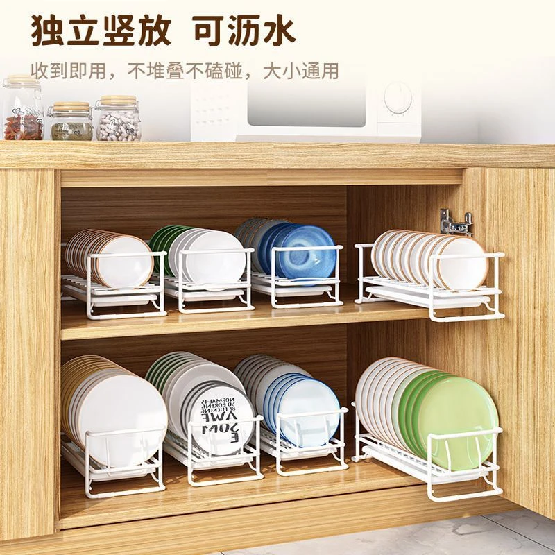 厨房单层碗碟架多功能沥水碗盘置物架家用一体式盘子碗水槽沥水架