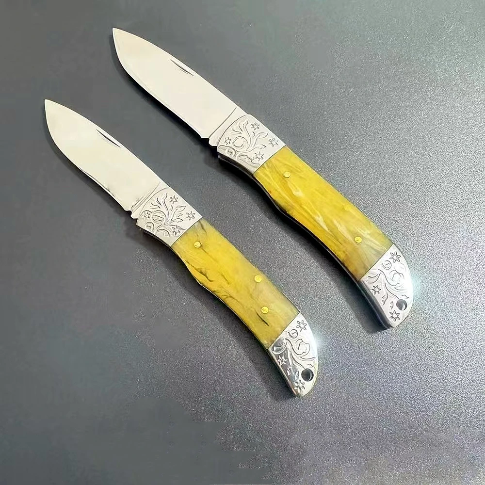 （新疆包邮）一线天 AAA级镜面蛤刃锋利折叠手工户外多功能家用削皮