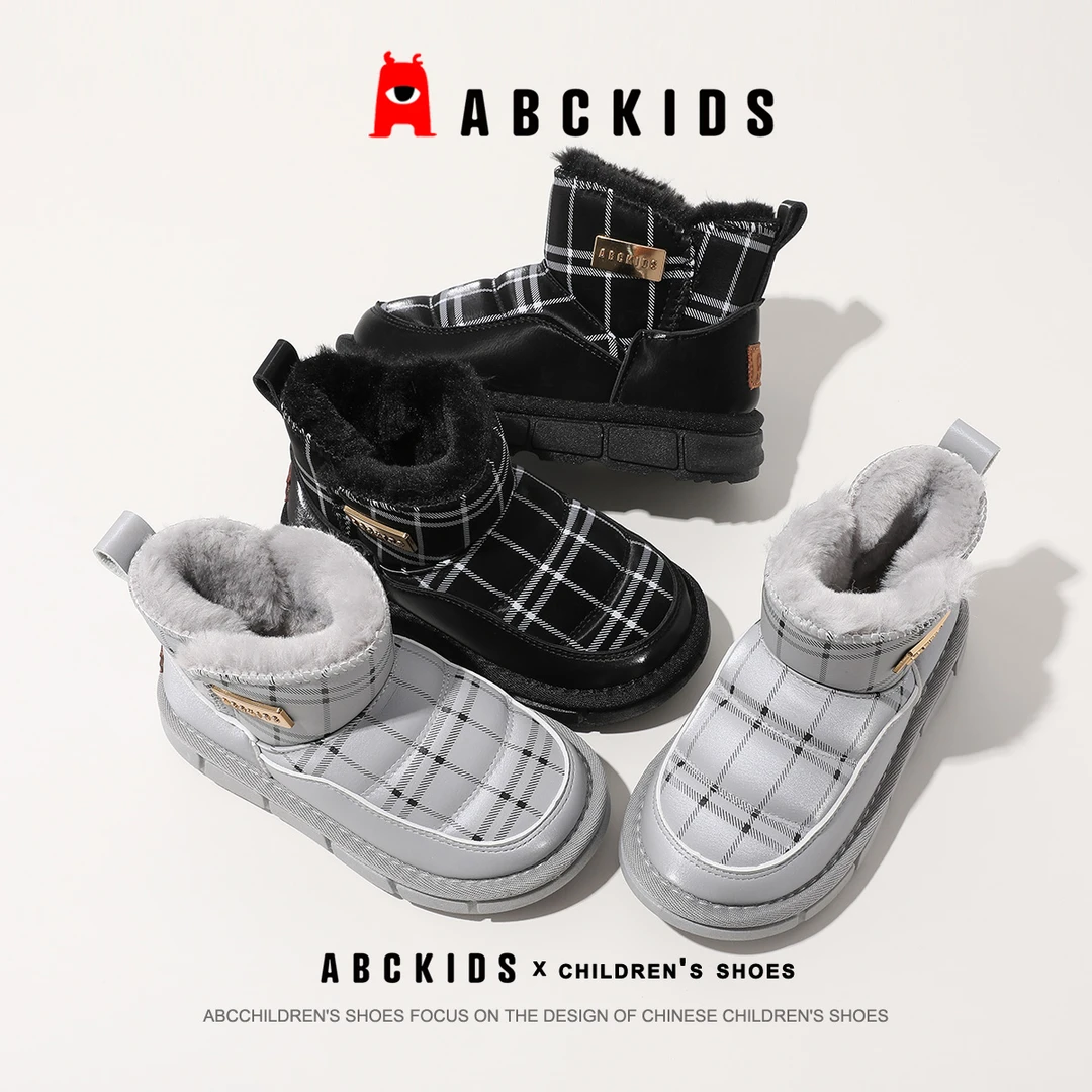 Abckids【HZ】2023冬季新款童加绒雪地靴SY353603856PY