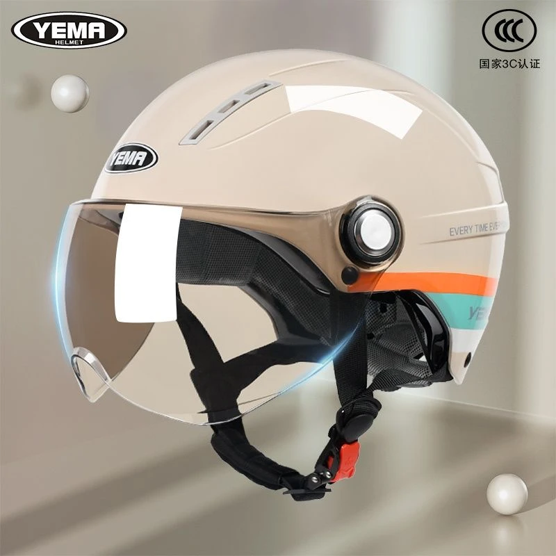 野马新国标3C认证电动车女士保暖半盔电瓶摩托车男士女款头盔女款