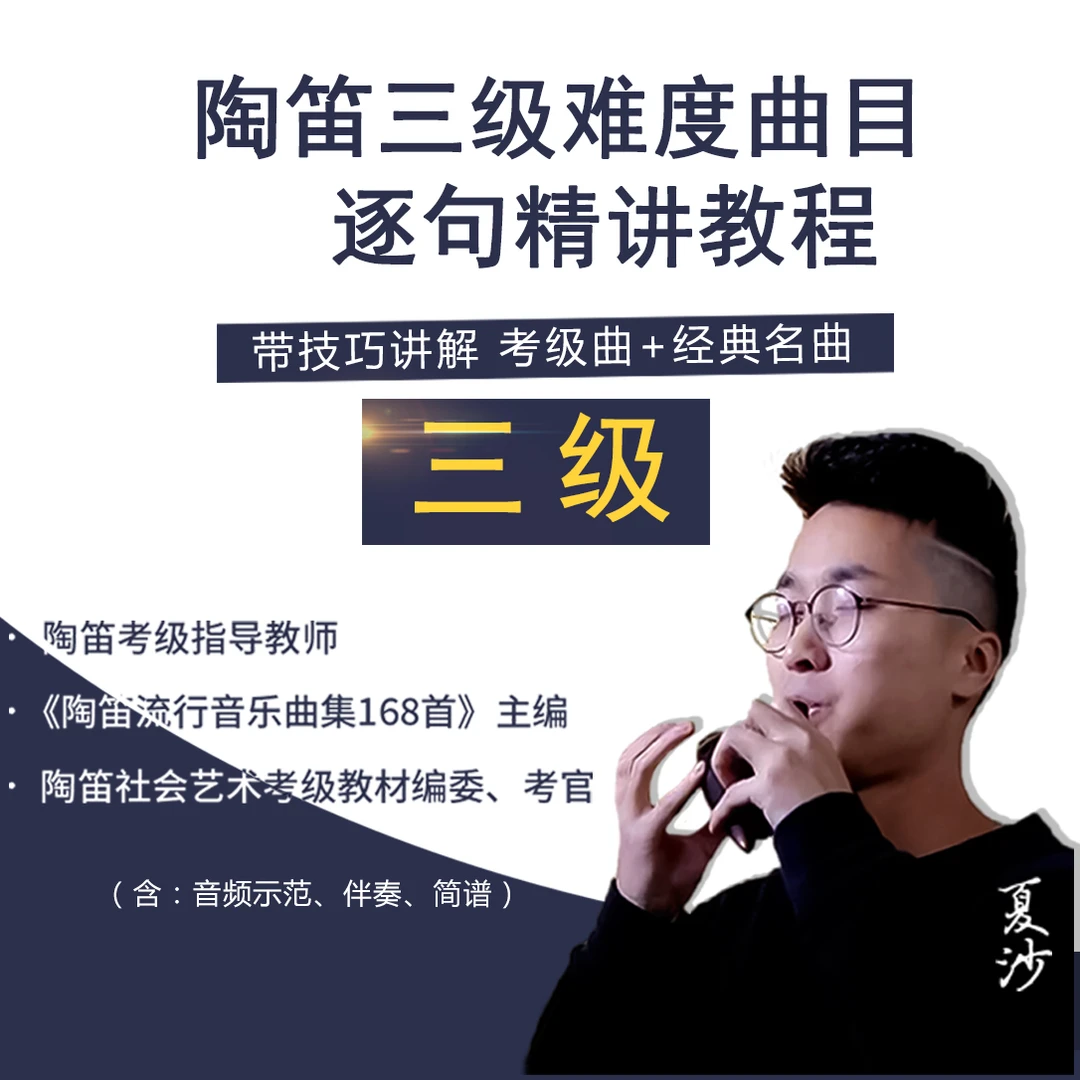 陶笛（3级）加技巧逐句精讲教程经典流行曲目民管星海会上音乐