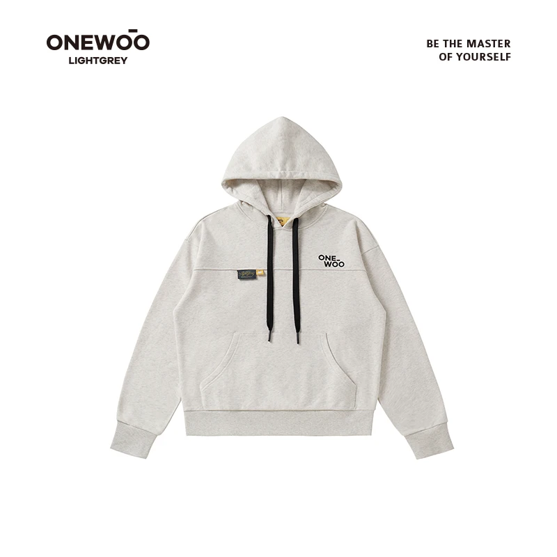 ONEWOO原创低饱和连帽宽松卫衣男女同款恒温休闲重磅帽衫