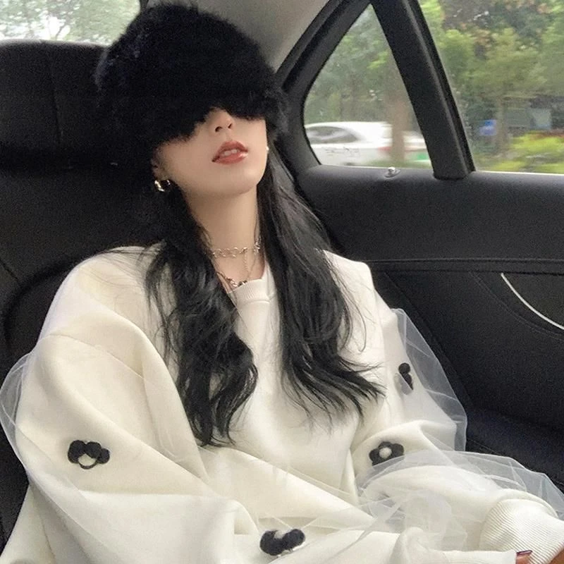 加大码300斤设计感假两件上衣胖mm秋冬加绒加厚宽松显瘦卫衣T恤女