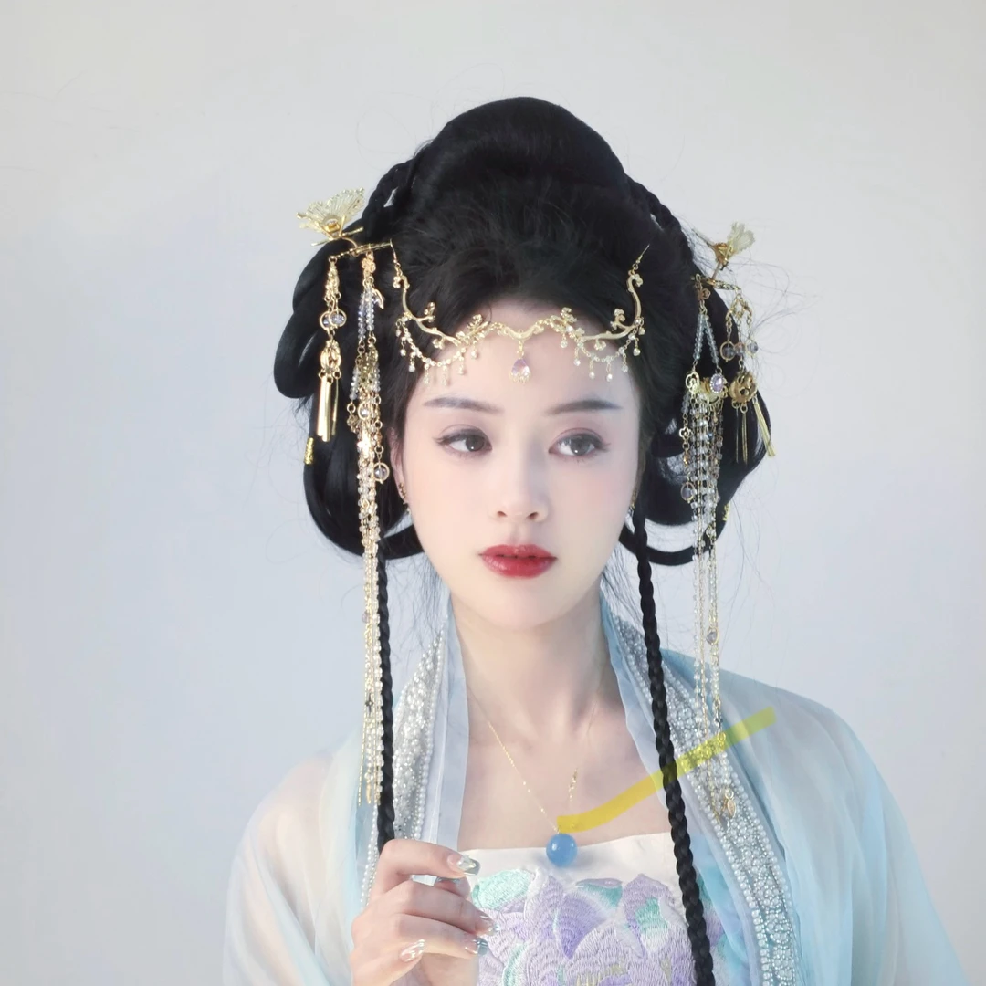 【楼兰】异域风情眉心坠额饰多层水钻流苏精致中国风
