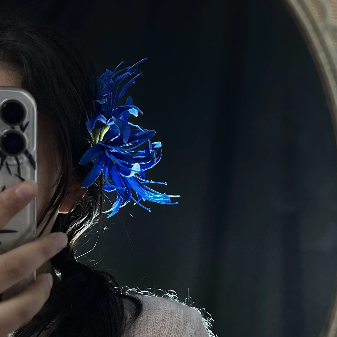 原创彼岸花簪子古风珍珠花朵大唐妖仙女汉服配饰百搭