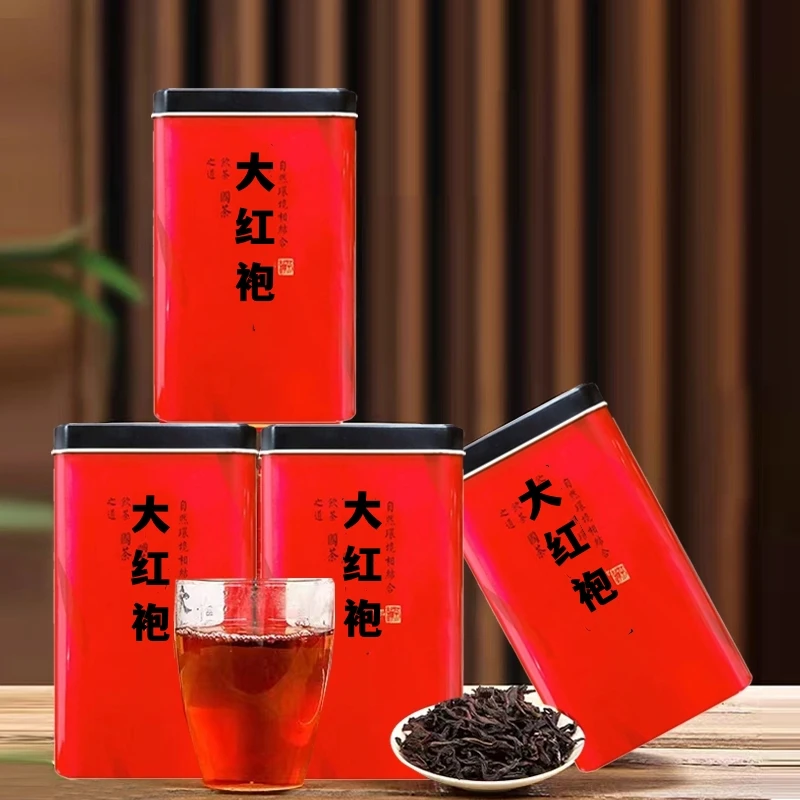 【铁罐装 】大红袍茶叶浓香型肉桂乌龙茶岩茶小罐装送礼福建大红袍