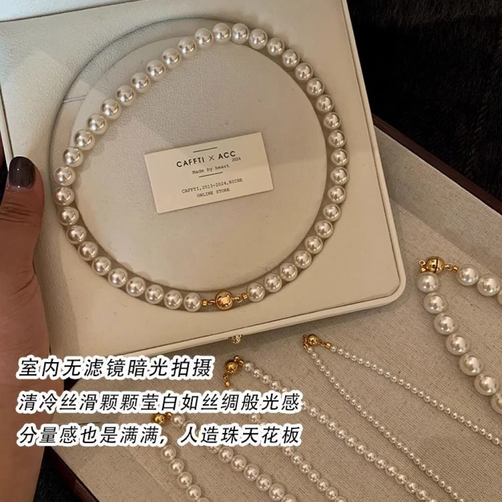 小米珠珍珠项链配饰女小众新款颈链