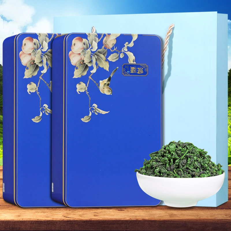 铁观音茶叶浓香型兰花香高山乌龙茶新茶小袋罐装鸿福铁罐礼盒装