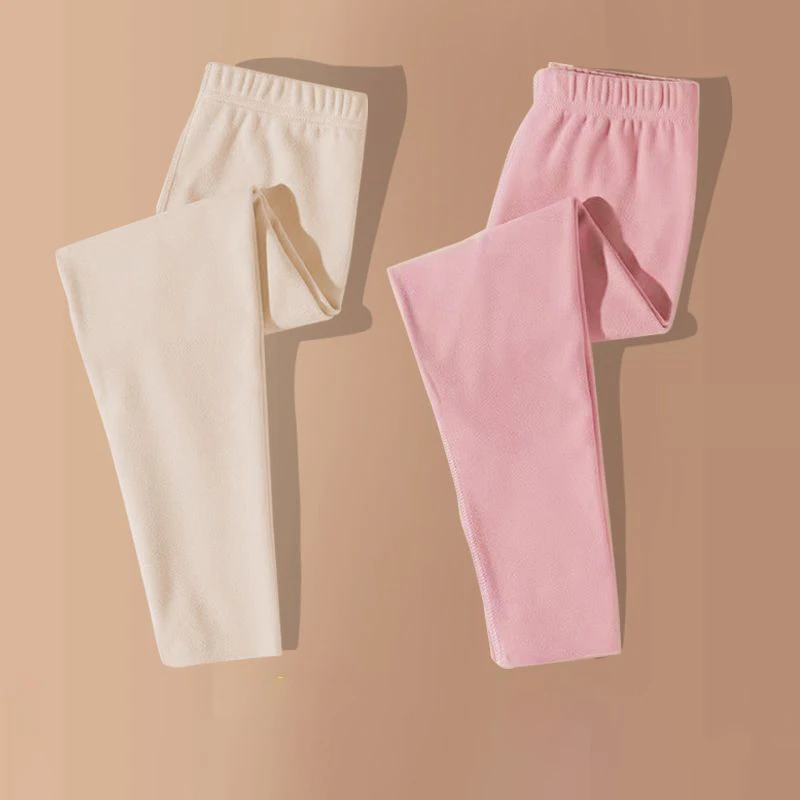双面德绒防寒打底裤2024秋冬新款儿童保暖裤男童女童无痕速暖秋裤