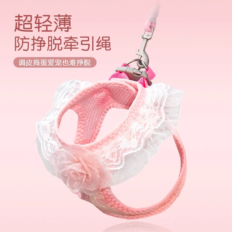 猫咪狗狗牵引绳防挣脱外出遛猫绳宠物胸背带小型犬猫绳子