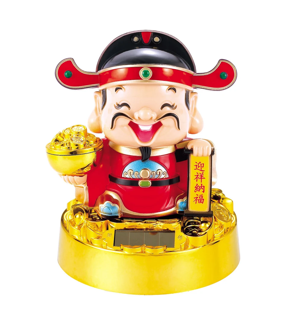 财神爷摆件太阳能点头车载汽车装饰品开业乔迁礼品