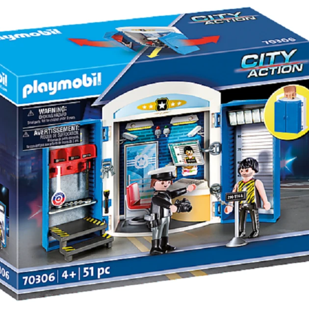 Playmobil/摩比世界70306警察局玩具套装 儿童情景玩具