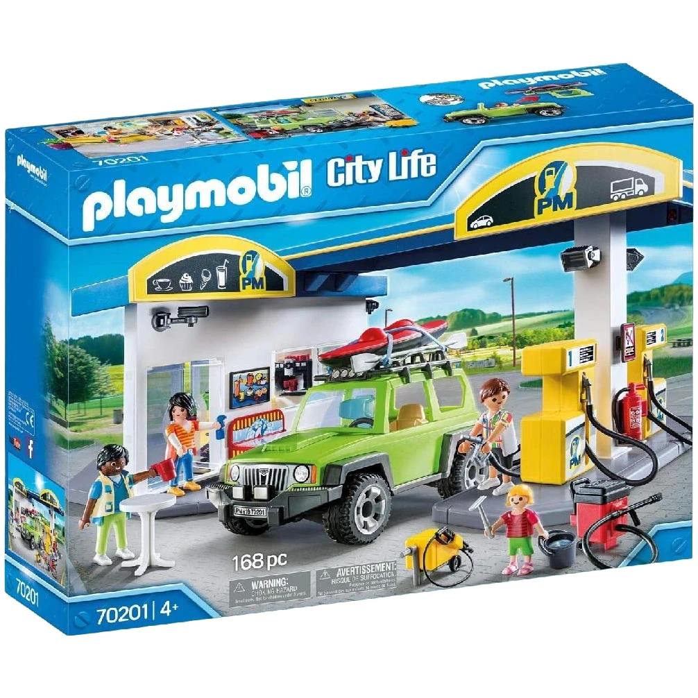 摩比世界玩具playmobil70201汽车加油站