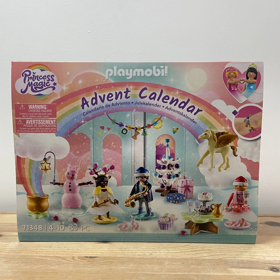 playmobil摩比世界71348圣诞日历彩虹城堡版女孩情景玩具礼物