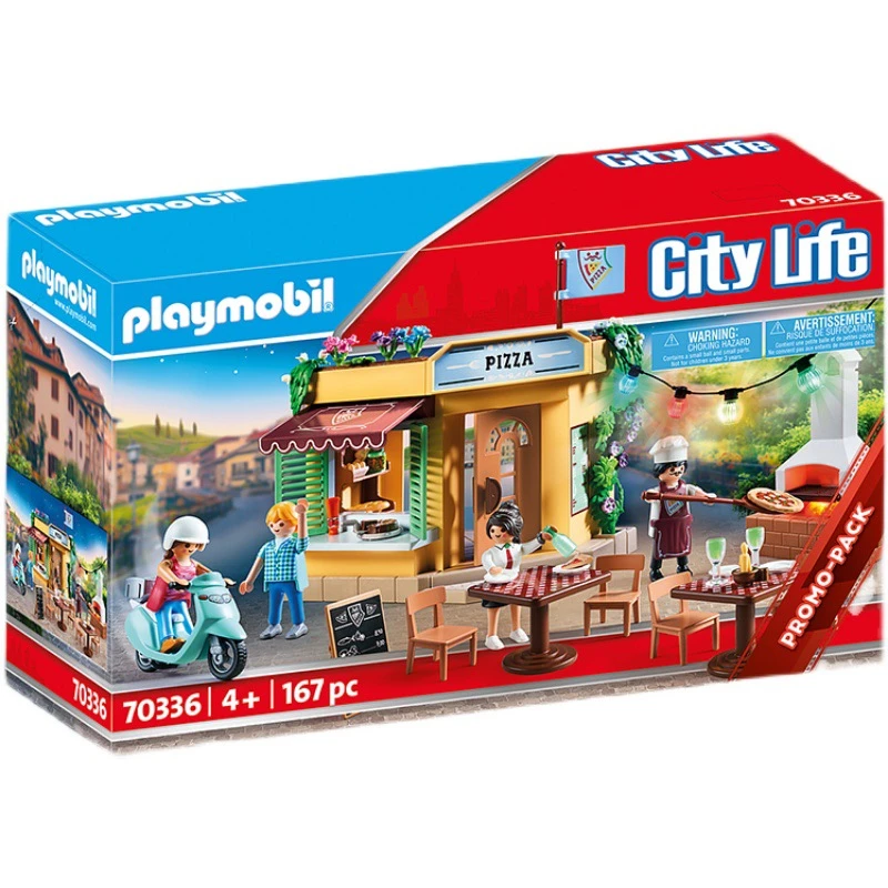 playmobil摩比世界70336披萨店过家家玩具女孩生日圣诞节礼物