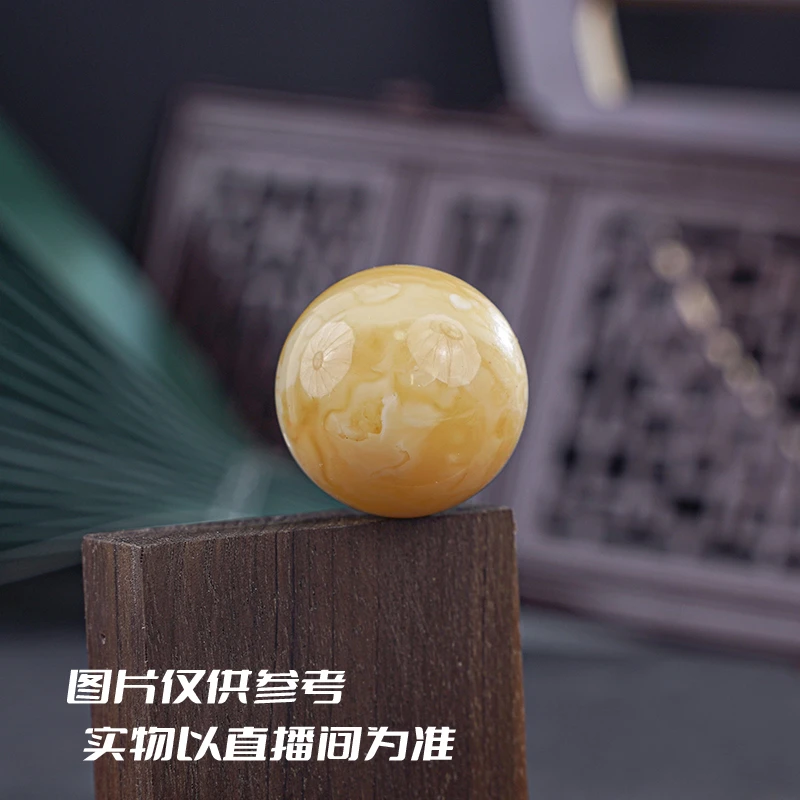 21mm+天然俄料蜜蜡单珠圆珠多样性发其中一颗搭配手串猴头金刚珠