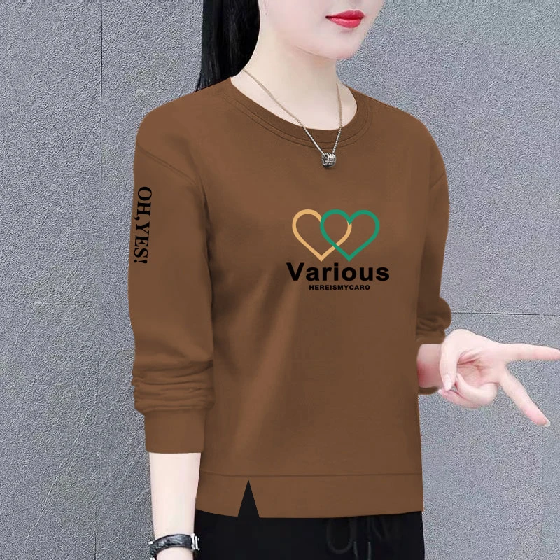 时尚卫衣女新款潮韩版春秋季洋气宽松显瘦百搭圆领长袖上衣外套女