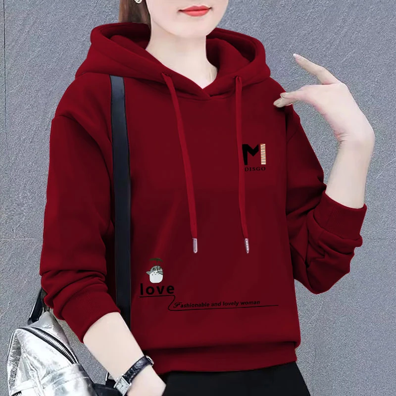 连帽卫衣女新款潮韩版春秋季时尚洋气宽松显瘦百搭长袖上衣外套女