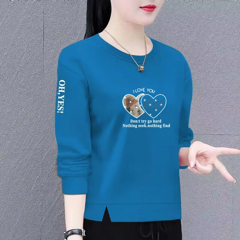 时尚卫衣女新款潮韩版春秋季洋气宽松显瘦百搭圆领长袖上衣外套女