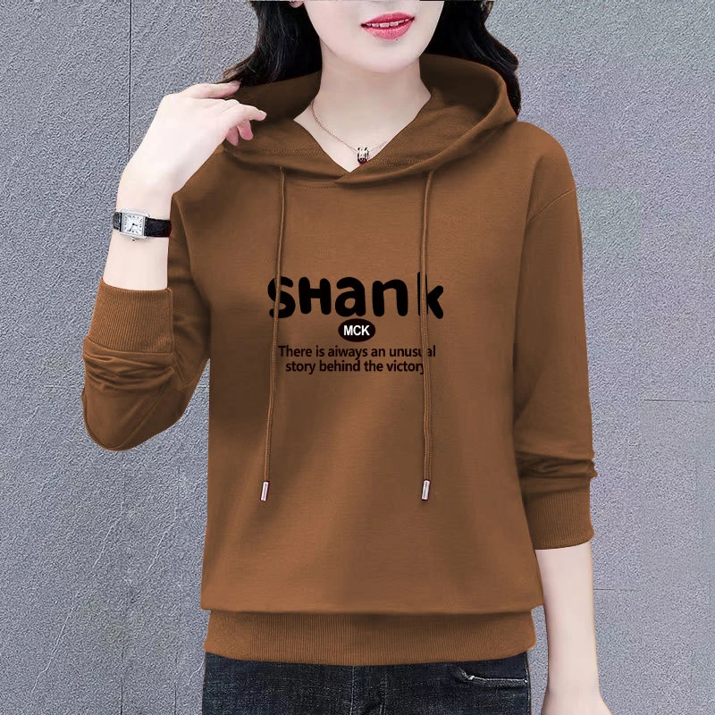连帽卫衣女新款潮韩版春秋季时尚洋气宽松显瘦百搭长袖上衣外套女