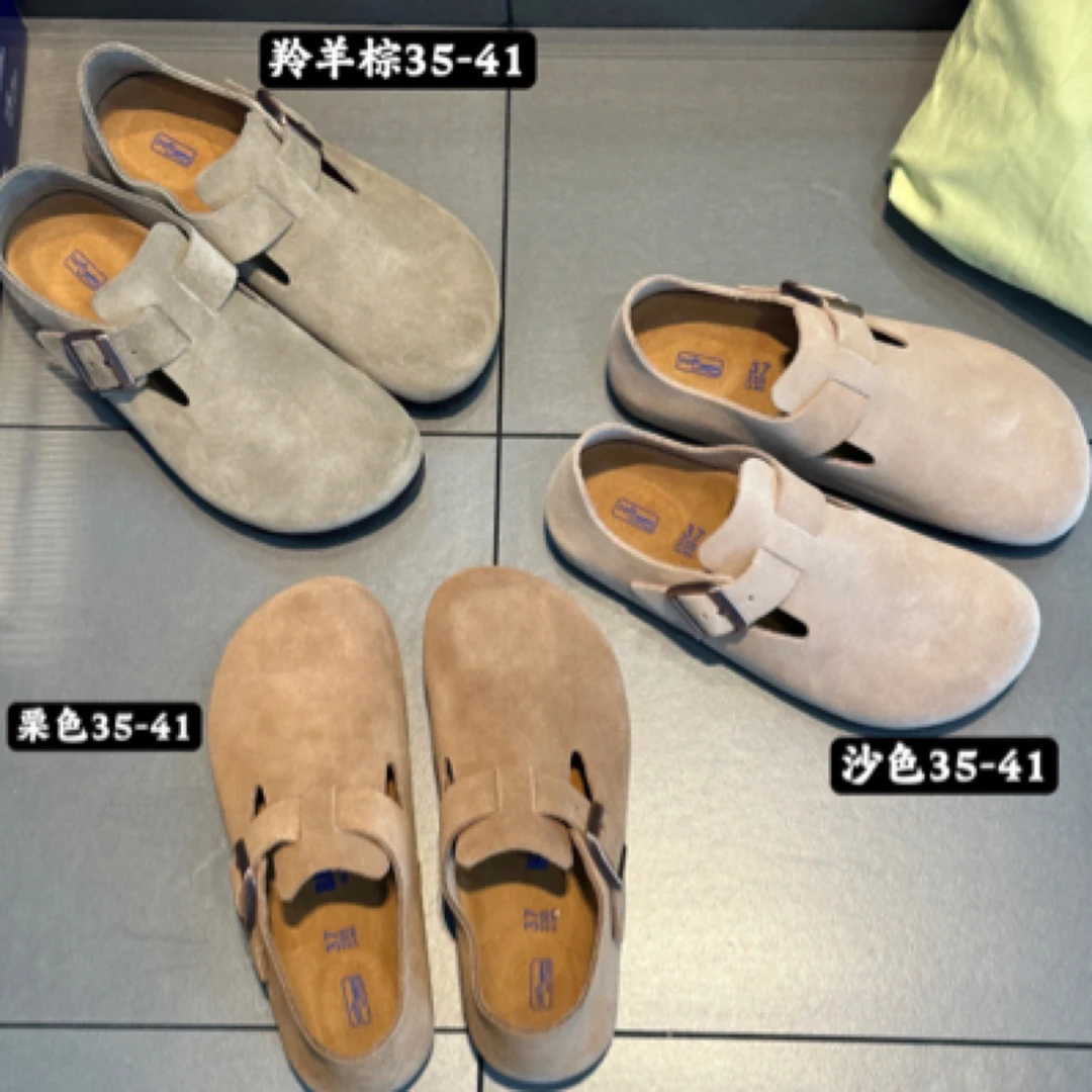 2024勃肯鞋单鞋春秋女外穿真皮牛复古全包厚底软木女勃肯鞋休闲鞋