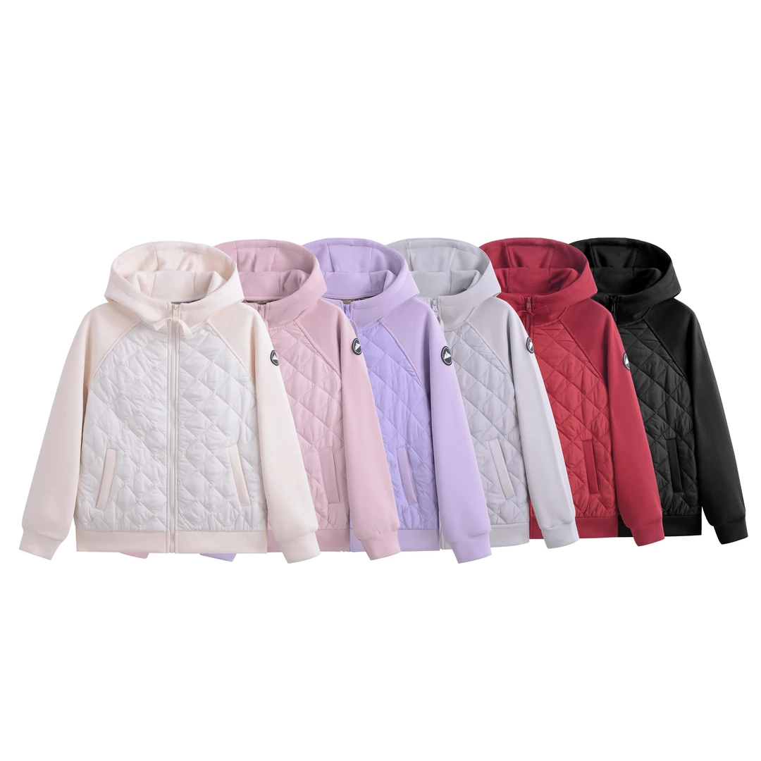 石墨烯棉衣~2025新款女菱形休闲连帽保暖防风厚外套B60X