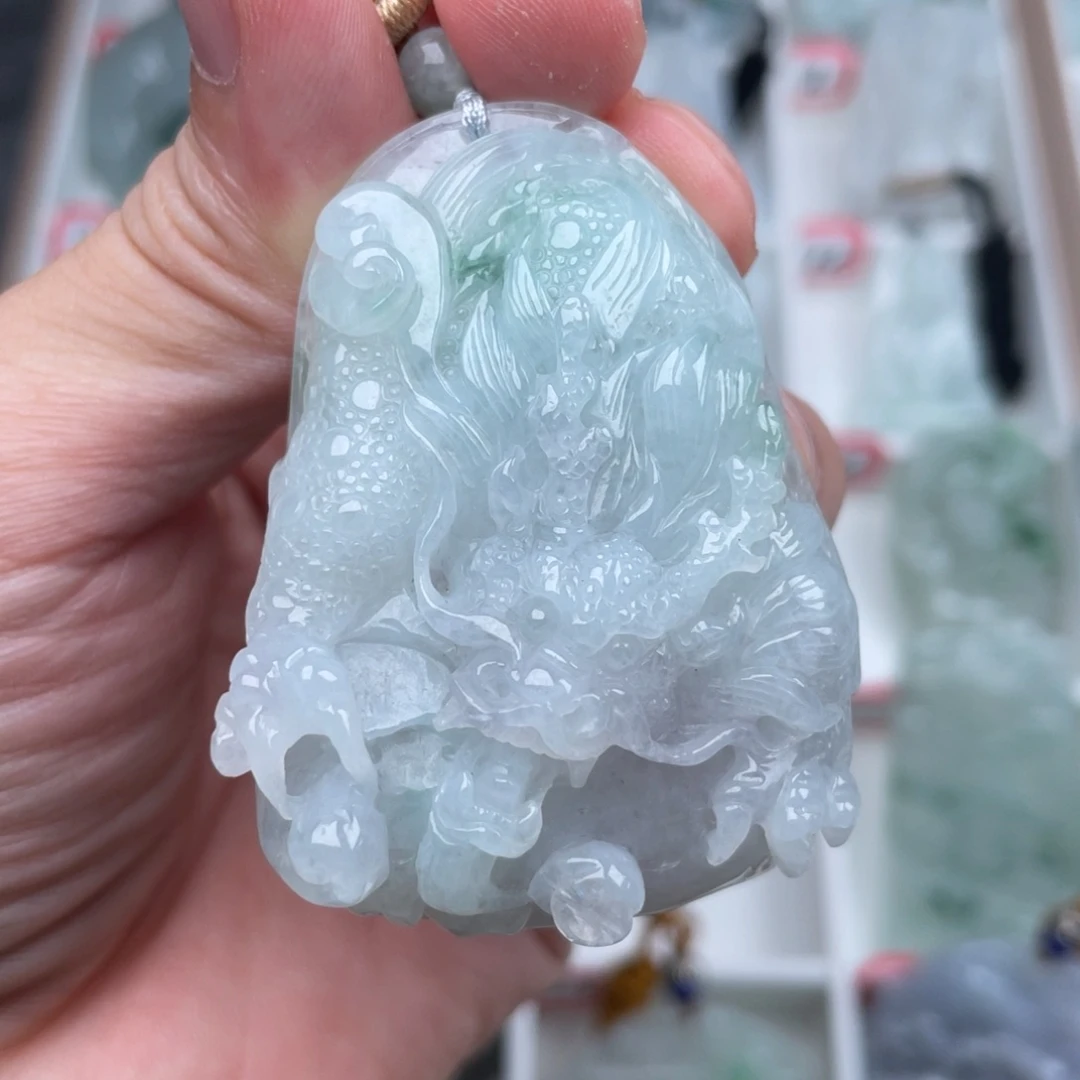 翡翠颈饰未镶嵌挂件35