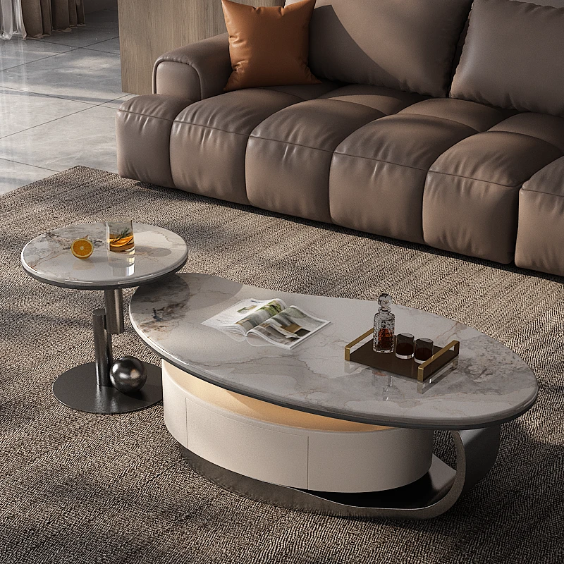 【Mangues芒果】意式轻奢多功能茶桌客厅家用奢石岩板泡茶一体茶几