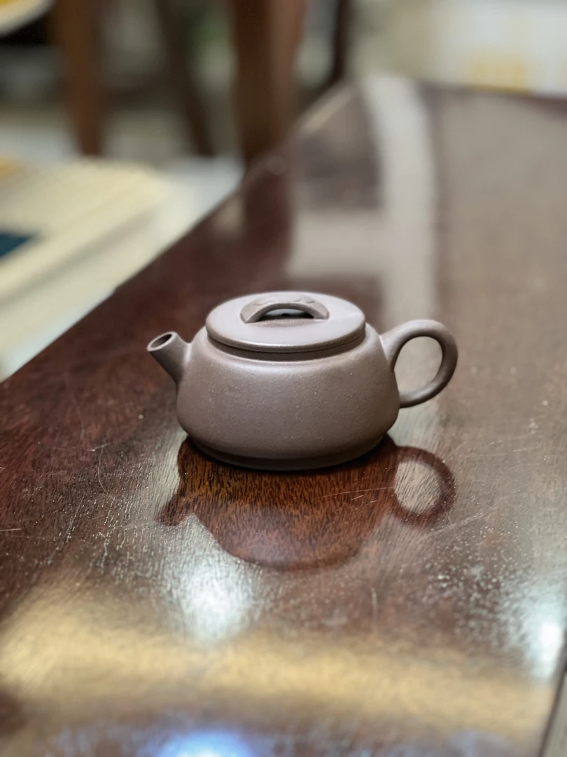 宜兴紫砂壶炮嘴天青（微瑕）
